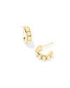 KRISTA HUGGIE EARRINGS in gold white pearl