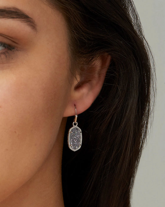 LEE GOLD DROP EARRINGS in white opal