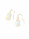 LEE GOLD DROP EARRINGS in white opal