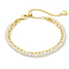 LOLO GOLD MULTI STRAND BRACELET in white pearl