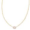 BOXED MINI ELISA GOLD NECKLACE in pink opalite crystal