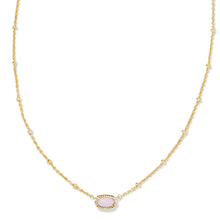  BOXED MINI ELISA GOLD NECKLACE in pink opalite crystal