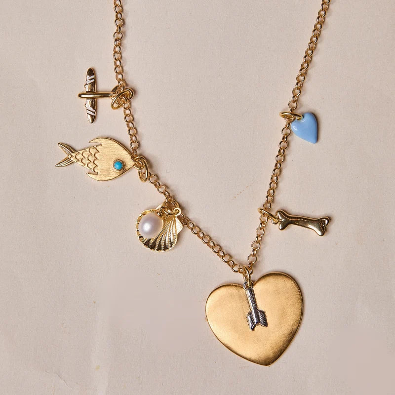 HART Gold Lurex Bracelet w/ blue enamel heart