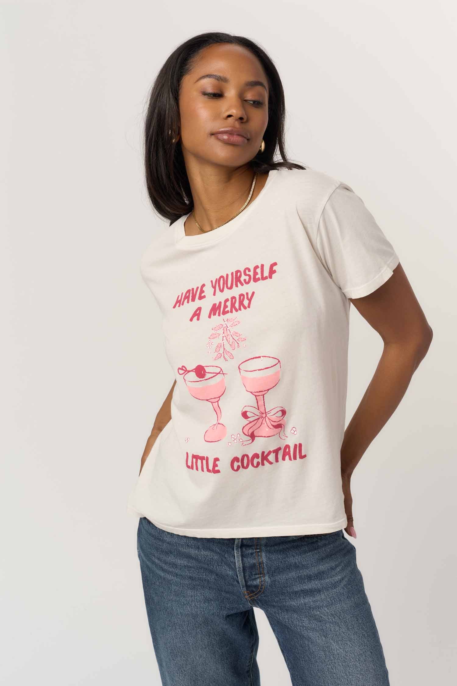 MERRY LITTLE COCKTAIL GRAPHIC TEE