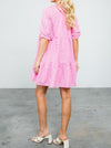 TEXTURED TIERED MINI DRESS