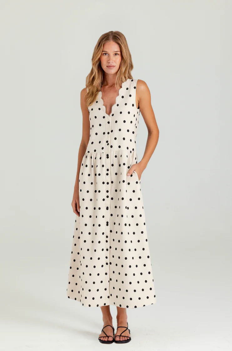 POLKA DOT SABRINA DRESS