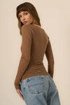 DANNI SEAMLESS SQUARE NECK LONG SLEEVE TEE