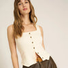 KHARA BUTTON FRONT VEST TOP