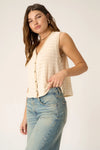 VIVA BUTTON FRONT SWEATER TANK