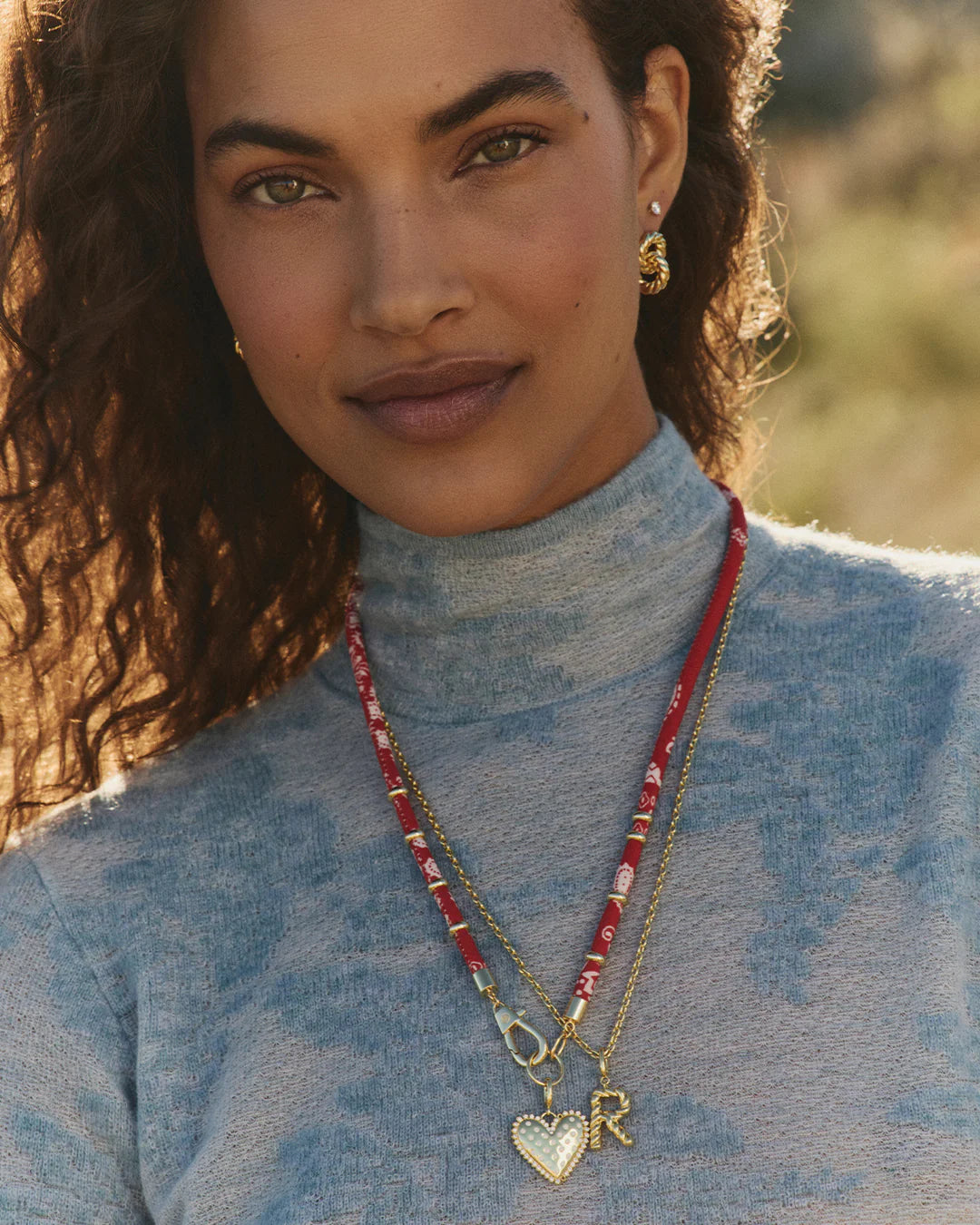 PAISLEY BANDANA LONG NECKLACE