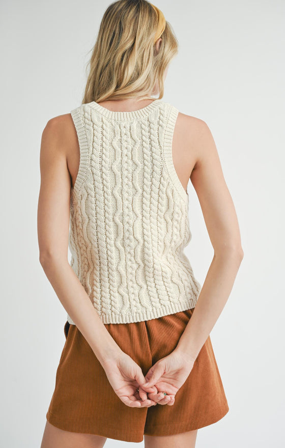 ASTRA CABLE KNIT SWEATER TANK