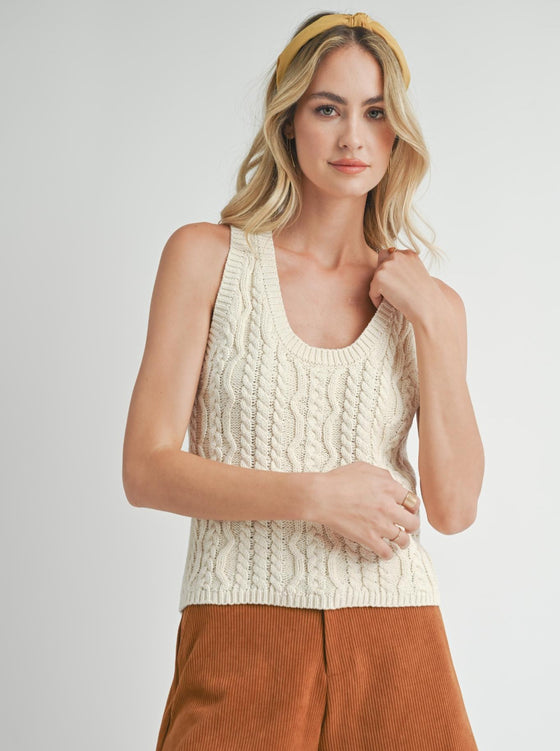 ASTRA CABLE KNIT SWEATER TANK