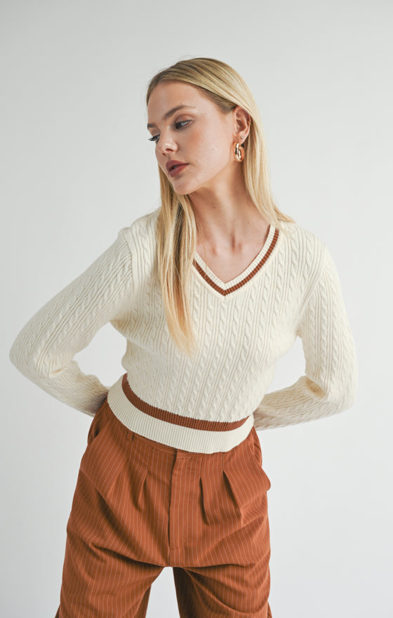 LOIS LUXE CABLE SWEATER