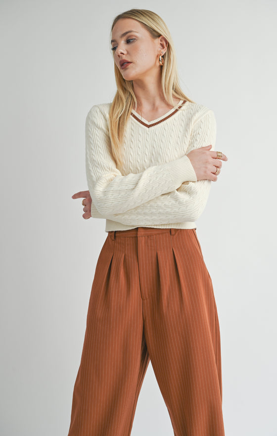 LOIS LUXE CABLE SWEATER