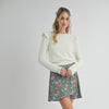 ABIGAIL RUFFLE TRIM COZY SWEATER