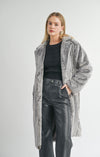 TWO TONE VEGAN FUR COAT