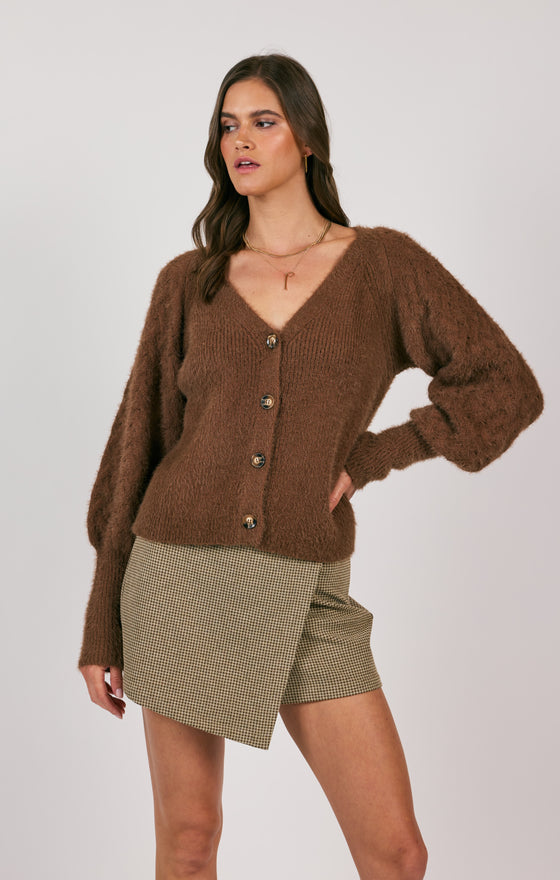 SWEEPING WIND BUTTON FRONT CARDIGAN