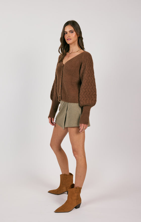 SWEEPING WIND BUTTON FRONT CARDIGAN