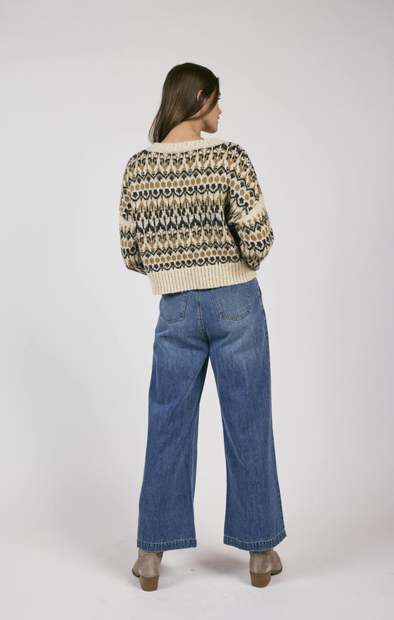 RURAL NORDIC PATTERN PULLOVER SWEATER