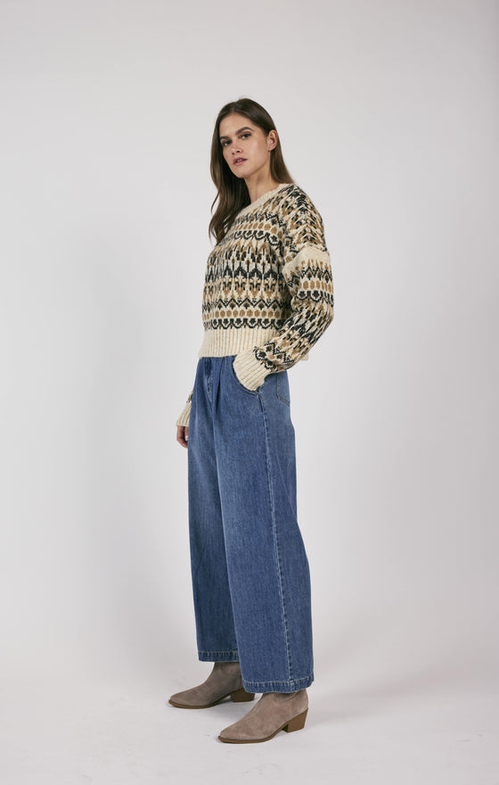 RURAL NORDIC PATTERN PULLOVER SWEATER