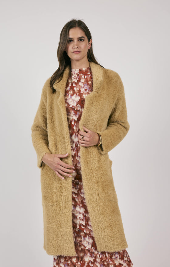 EXILE FAUX FUR OPEN FRONT COATIGAN