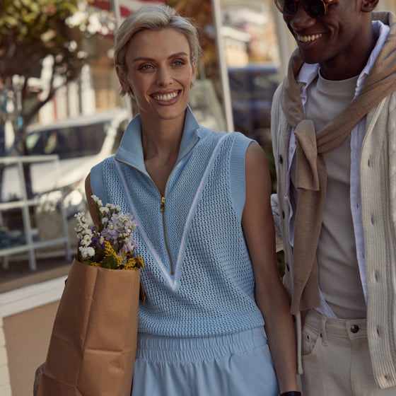 ALLENA HALF ZIP SWEATER VEST