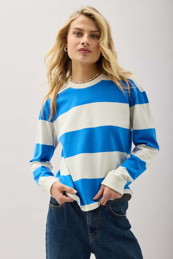 RUGBY STRIPE COTTON PULLOVER