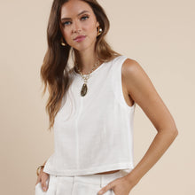  COASTAL CALM LINEN TIE BACK TANK