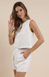 COASTAL CALM LINEN PLEATED SHORTS