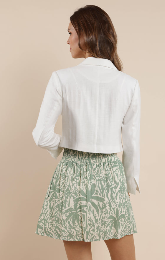 COASTAL CALM LINEN CROPPED BLAZER