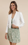 PALM WHISPERS ELASTIC WAIST MINI SKIRT