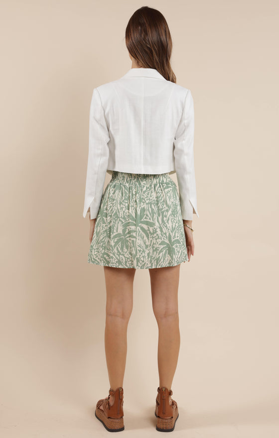 COASTAL CALM LINEN CROPPED BLAZER