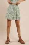 PALM WHISPERS ELASTIC WAIST MINI SKIRT