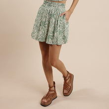  PALM WHISPERS ELASTIC WAIST MINI SKIRT