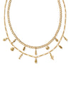 ALEXA MULTI STRAND GOLD CHARM NECKLACE