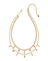 ALEXA MULTI STRAND GOLD CHARM NECKLACE