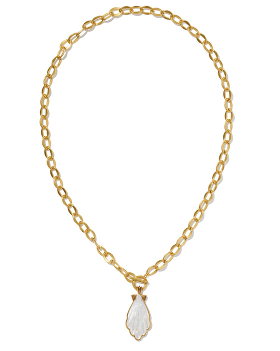 ALEXA VINTAGE GOLD STATEMENT SHELL NECKLACE