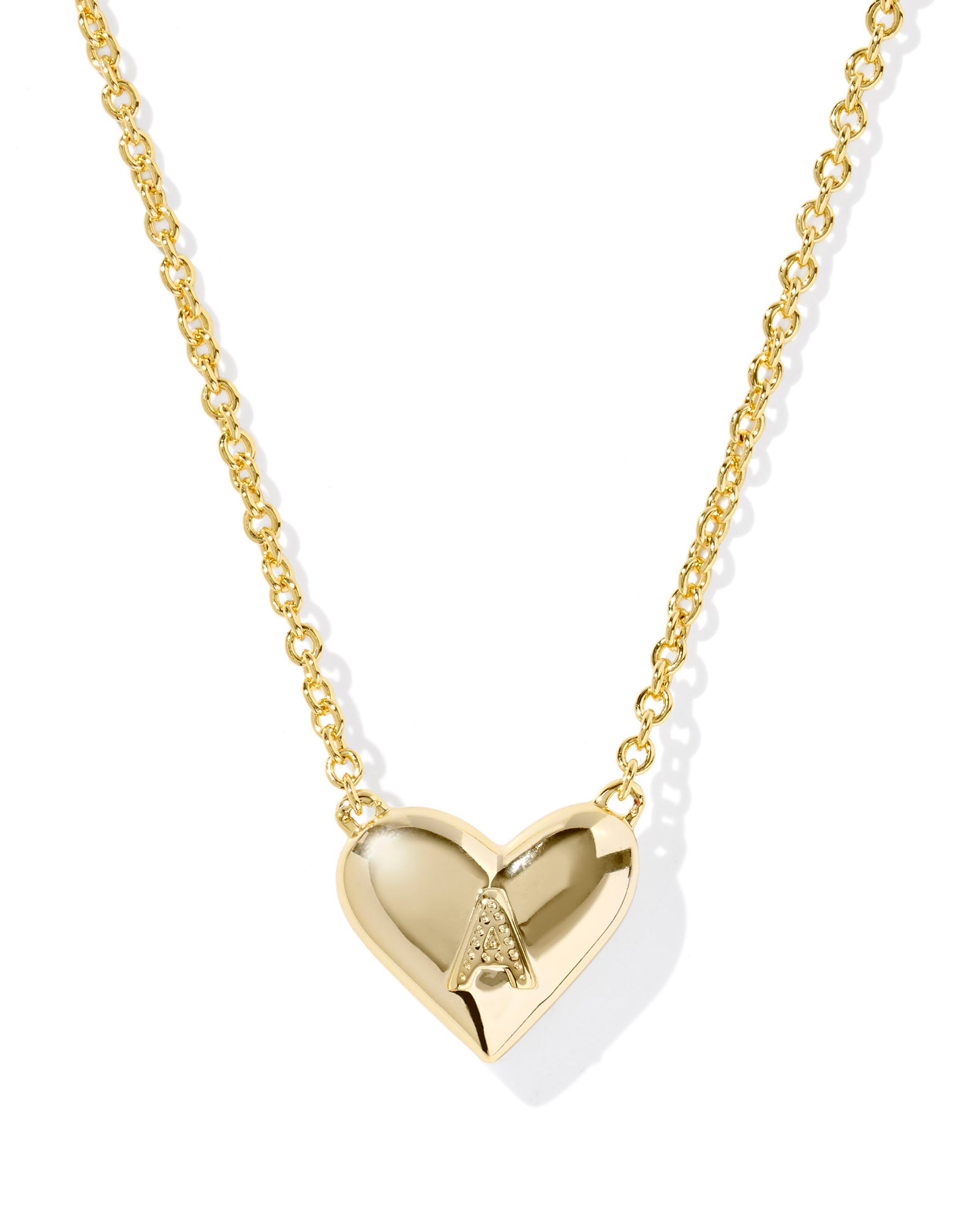 HEART LETTER PENDANT GOLD NECKLACE in ivory mother of pearl