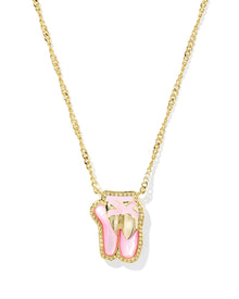  BALLET SLIPPERS SHORT PENDANT GOLD NECKLACE