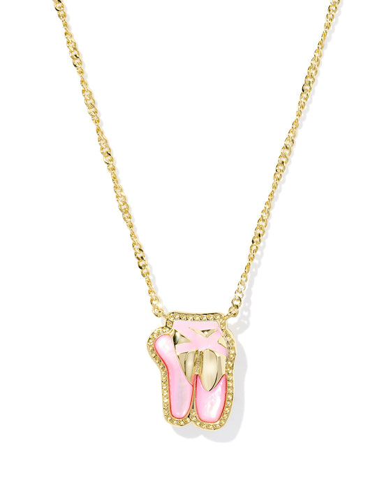 BALLET SLIPPERS SHORT PENDANT GOLD NECKLACE