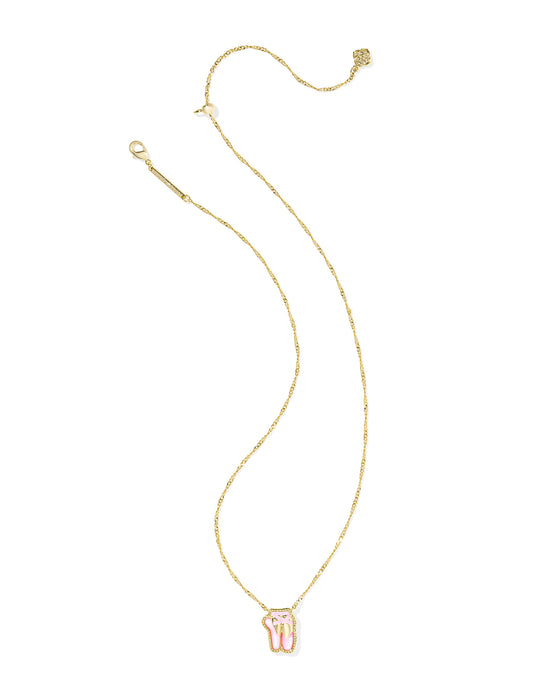 BALLET SLIPPERS SHORT PENDANT GOLD NECKLACE