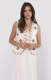WARM HORIZON EMBROIDERED OPEN VEST