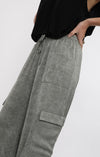 FOREVER YOURS CRINKLED SATIN CARGO PANTS