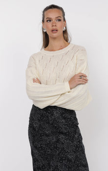  LEIA CREW NECK CROPPED SWEATER