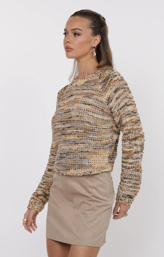 MAISEY MULTI COLOR CREWNECK SWEATER