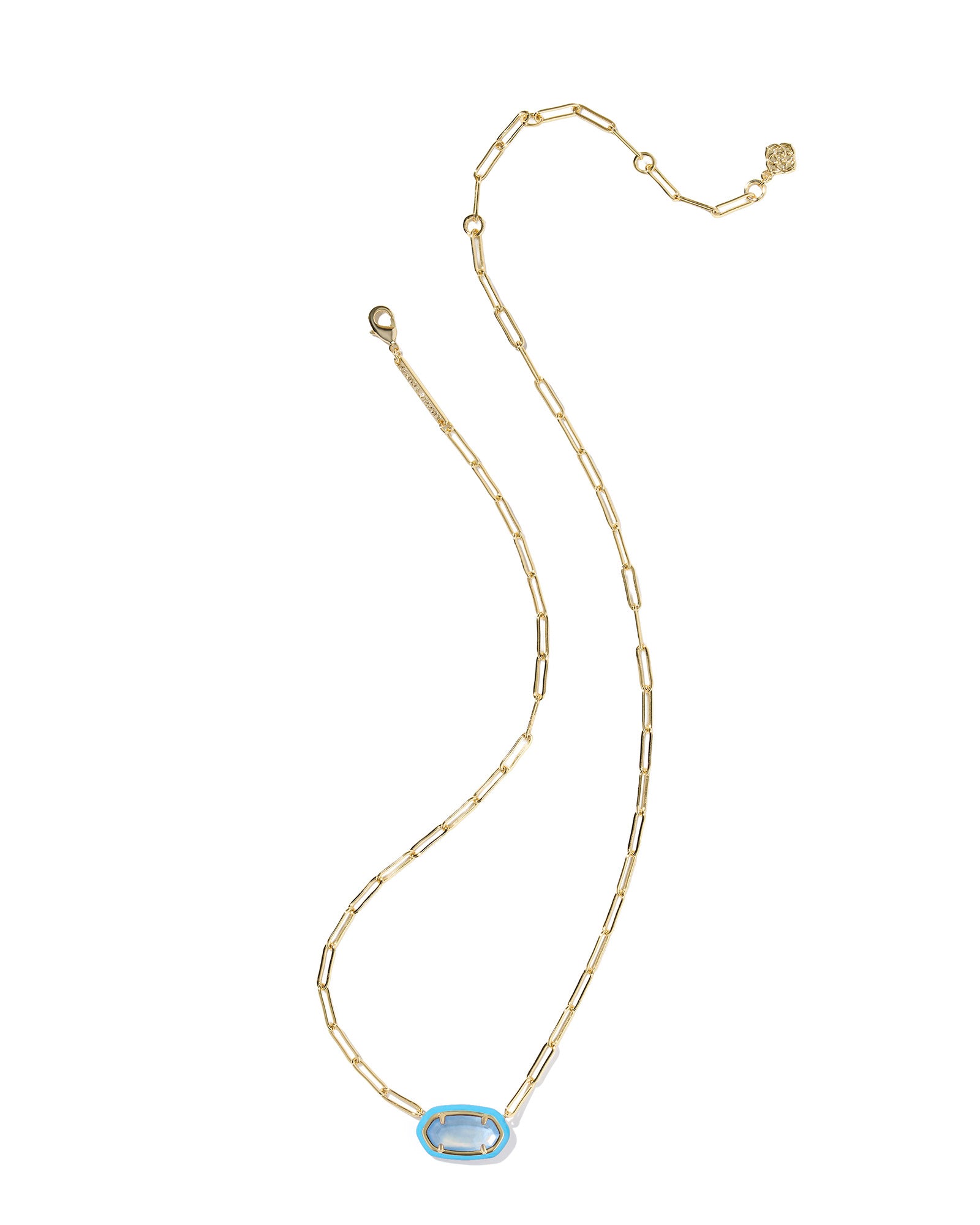 ELISA ENAMEL FRAMED PAPERCLIP NECKLACE