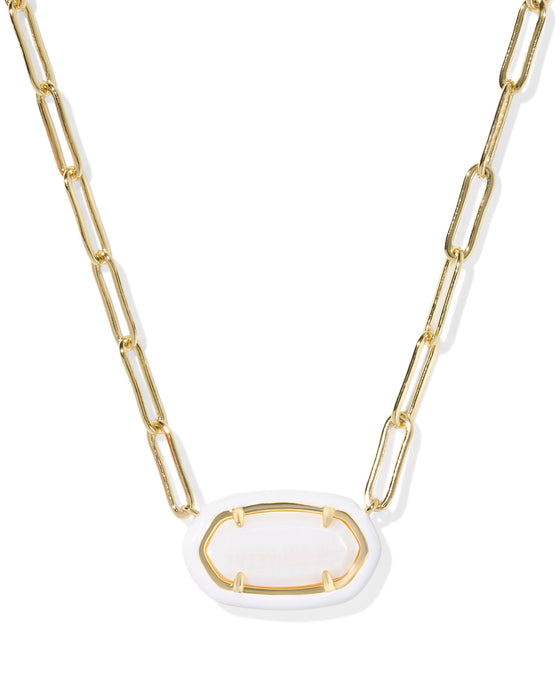 ELISA ENAMEL FRAMED PAPERCLIP NECKLACE