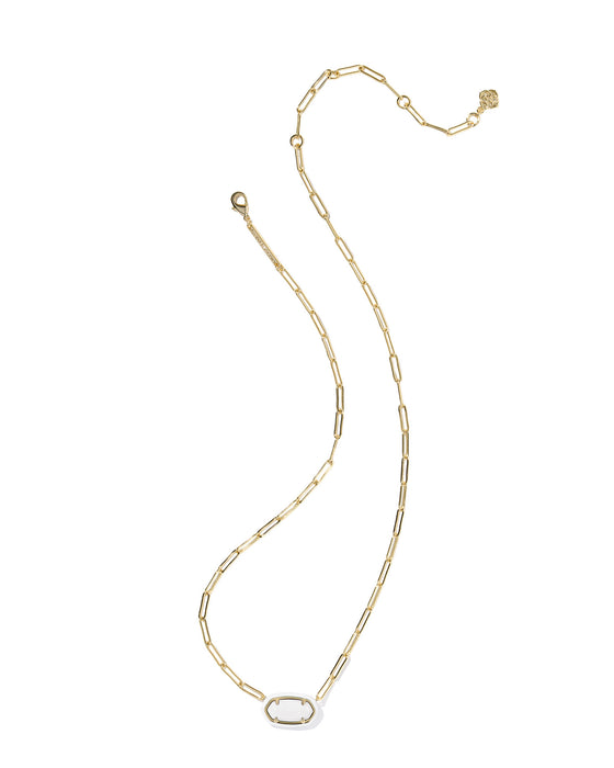 ELISA ENAMEL FRAMED PAPERCLIP NECKLACE