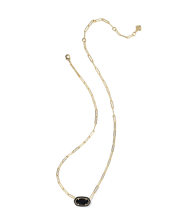 ELISA ENAMEL FRAMED PAPERCLIP NECKLACE