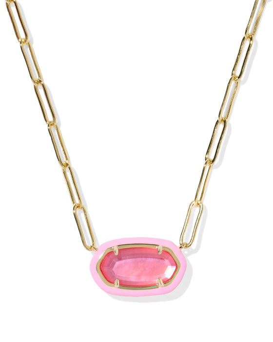 ELISA ENAMEL FRAMED PAPERCLIP NECKLACE
